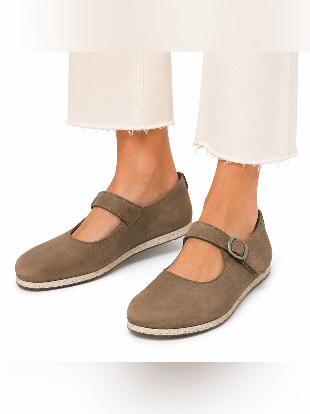Birkenstock Mantova Taupe Leather Mary Jane Shoes EU 40 Made in Portugal